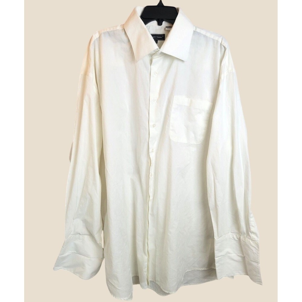 Avanti Uomo Dress Shirt Formal Business French Cuff White 19.5 36/37